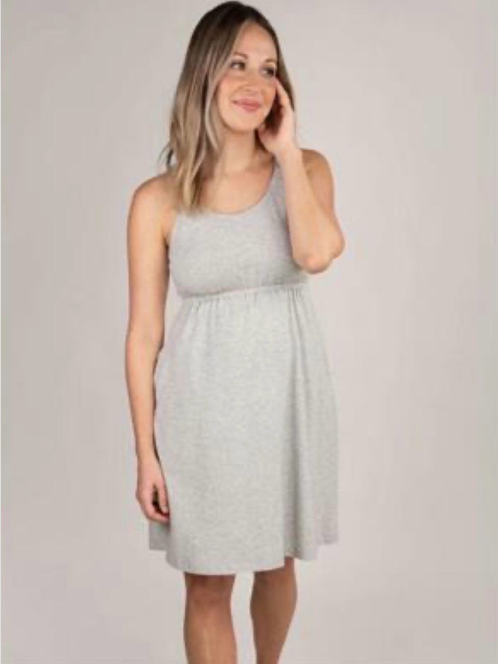 Everyday Nursing & Maternity Tank Dress - Heather Grey